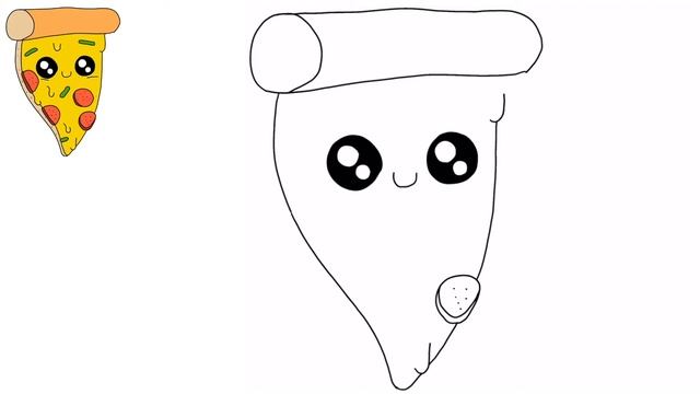 Как нарисовать симпатичный кусочек пиццы | СУПЕР ЛЕГКИЙ КАВАЙСКИЙ РИСУНОК смотреть онлайн