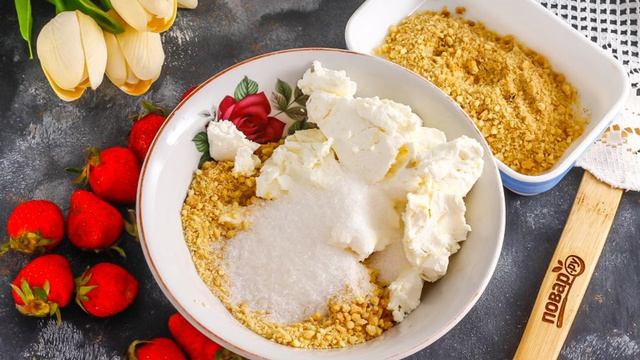 Печенье с клубникой без выпечки