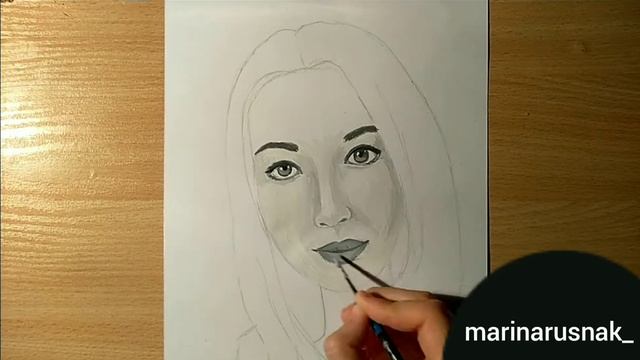 Как нарисовать лицо человека ? Рисуем портрет девушки . Видеоурок рисования смотреть онлайн