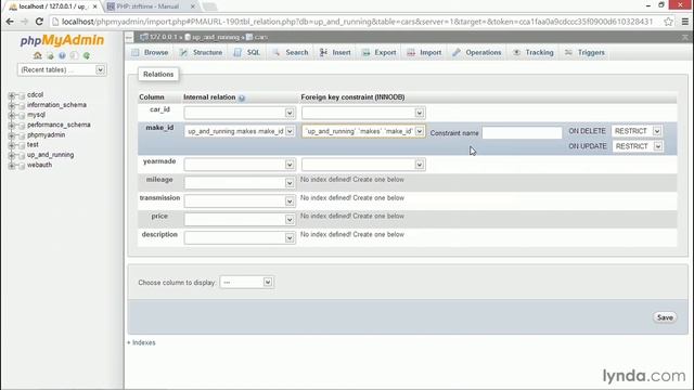 PHP Tutorial - Setting Up A Foreign Key Constraint In PhpMyAdmin