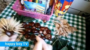 ЁЖИК ИЗ КАШТАНА＃Поделки из каштанов