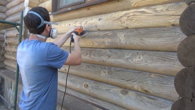 Шлифовка сруба, ДО и ПОСЛЕ. смотреть онлайн