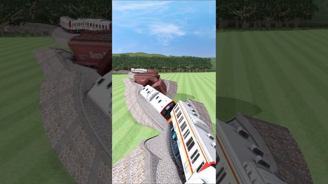 Extreme! This Red Train Rolls Around Almost Derailing As It Crosses Sloping Tracks