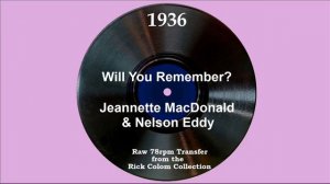 1936 Jeannette MacDonald & Nelson Eddy - Will You Remember?