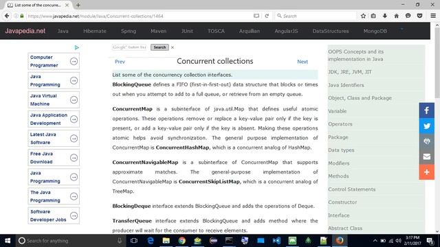 List some of the concurrency collection interfaces.
| javapedia.net смотреть онлайн