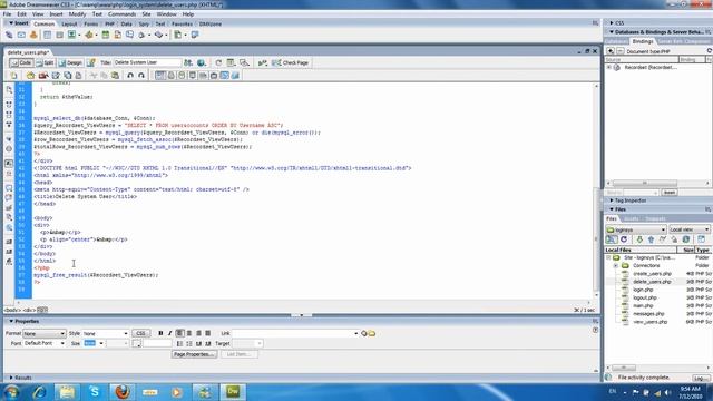 Lecture10 PHP MySQL Dreamweaver Configuration and Insert Update Delete Part3