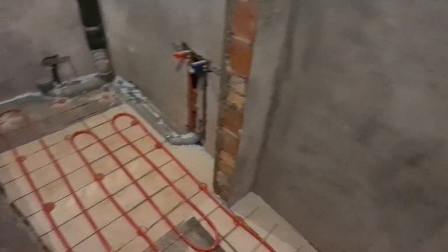 Теплый пол на металлической сетке. #теплыйпол #монтажотопления
