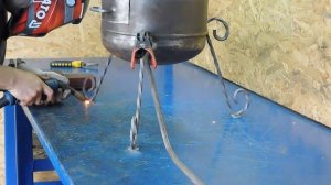 Печь под казан из старого газового баллона!!!