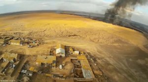 Пожар в районе деревни Новокучергановка, Астраханская область