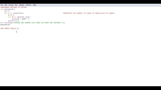 PATTERN MAKING IN PYTHON | Programmer's Space |#pythoncode