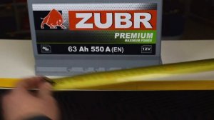 ZUBR Premium 63Ah: технические характеристики аккумуляторной батареи