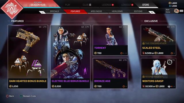 Today Apex legend Item shop - Scaled Steel Eva-8 Recolor,Winter Grasp Rare crypto recolor skin