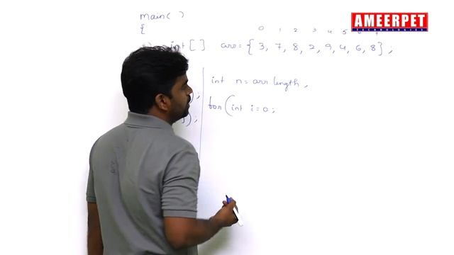 Program to print elements of array in java using for loop | By Srinivas | Ameerpet Technologies