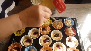 Кексы с черничным джемом! | Рецепт в описании ♡