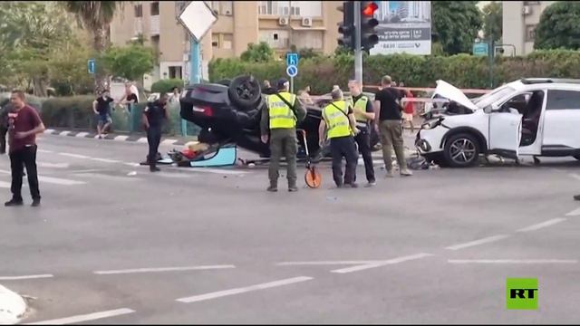 مشاهد للوزير الإسرائيلي المتطرف إيتمار بن غفير قبل لحظات من إصابته في حادث مروري في الرملة