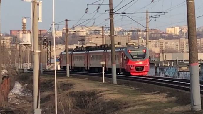 Электропоезд ЭП3Д-0042 на перегоне Толоконцево - Нижний Новгород Московский