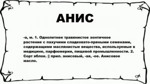 АНИС - что это такое? значение и описание