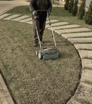 Скарификация и подрезка краёв газона.