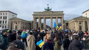Стрим в поддержку Украины. Бранденбургские ворота, Берлин.