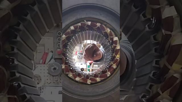 motor test after rewind (rotating magnetic field) Nikola tesla invention.