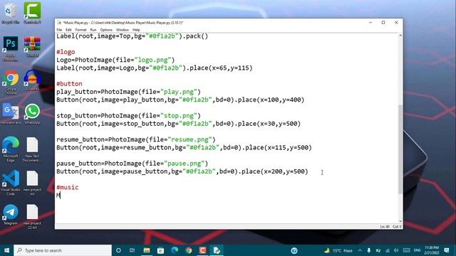How to Create Music Player Using Python | GUI Tkinter Project