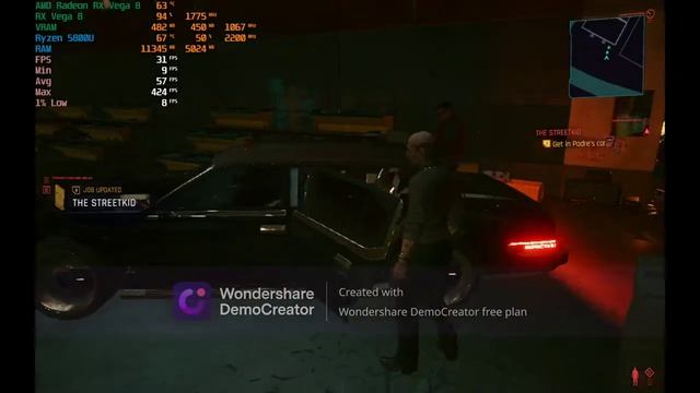 Ryzen 7 5800U Vega 8 Performance Test in Cyberpunk 2077