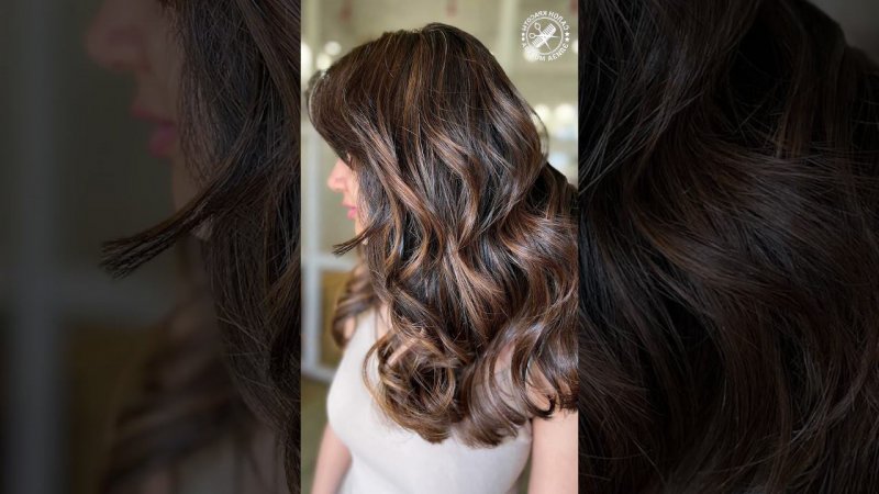 Коричневый балаяж волос  #balayage