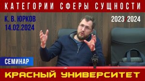 Категории сферы сущности. Красный университет. К. В. Юрков. 14.02.2024.