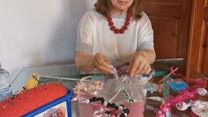 Оригинальные бусы из ткани с "начинкой "