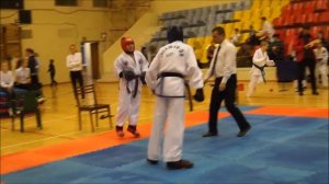 Тхэквондо Спарринг Антон 2 бой. Кубок Деда Мороза. Чёрный пояс 1 дан.