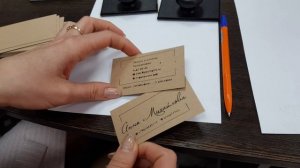 Визитки handmade - визитка с помощью штампа