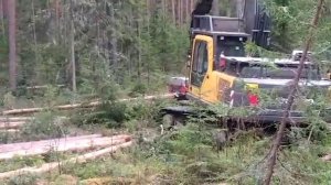 Экскаватор Volvo EC220 с харвестерной головкой