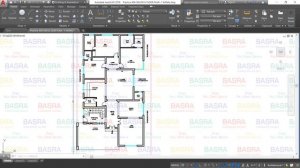 AUTOCAD # 404 Ground Floor Plan of Double Story House Size 50' x 100'