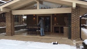 Безрамное остекление террасы. Финская конструкция Лумон 7т.