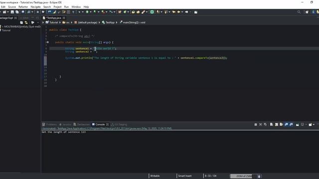 How to find the length of a String using the Java String compareTo() method