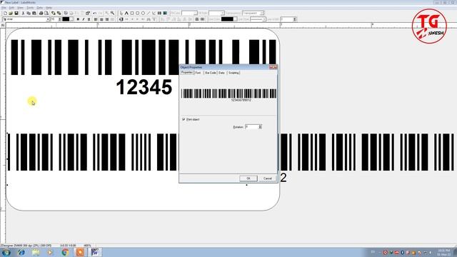 How to create linear Code 128 Barcode and UPC EAN 13 Barcode in Label Works 3.0 | Create 1D Barcode