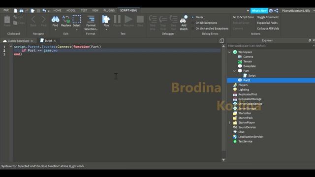 How To Make A Part Touch Part Function | ROBLOX Script Tutorial смотреть онлайн