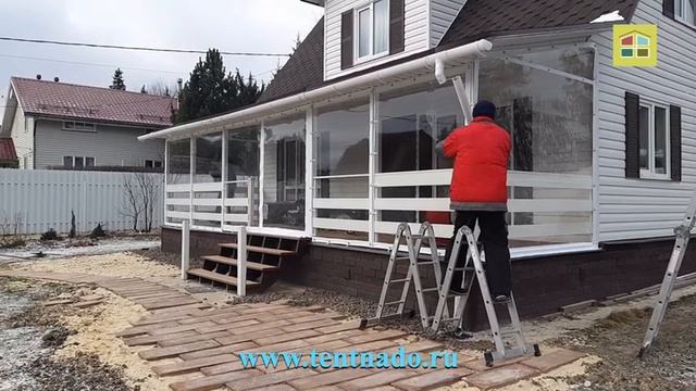 Веранда с МЯГКИМИ ОКНАМИ при - 9°C / Греем веранду!