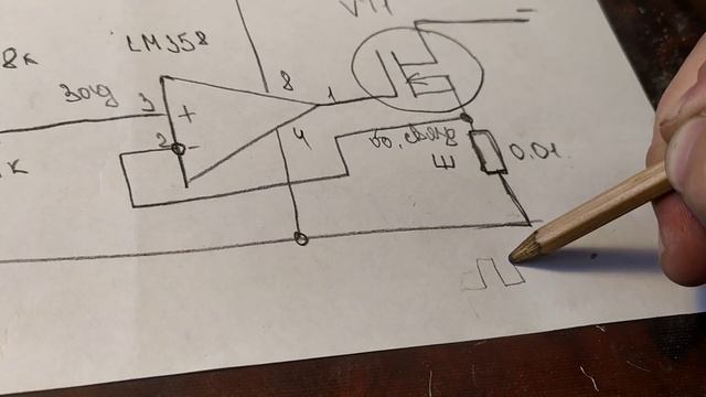 Ограничения тока на LM358 . смотреть онлайн