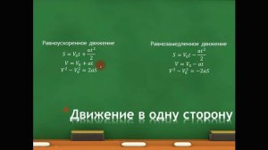 Механика. Равноускоренное движение в одну сторону.