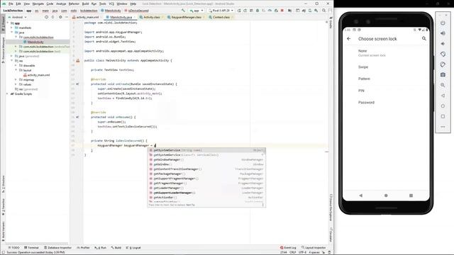 Android Tutorial | Application to detect whether device has screen lock using KeygaurdManager смотреть онлайн
