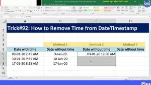 How to Remove Time from Date Timestamp In Excel || Excel Tips & Tricks || by ZARGAR TECH