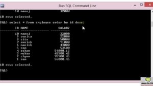 47. Order By Clause in Oracle