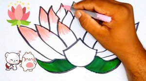 Bolalar uchun lotus chizish/Drawing lotus for children/Рисование лотоса для детей