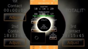 Solar Eclipse Timer App - Totality Demo