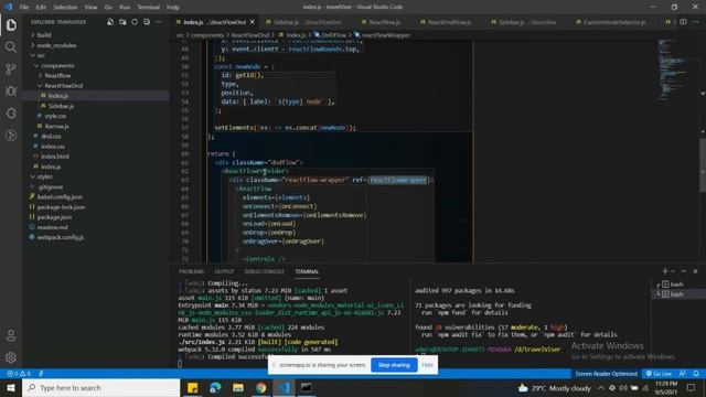 React flow tutorials-4 | Drag n Drop Node | React Flow | React Tutorial