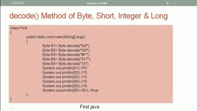 Wrapper Classes in Java | #28 | decode() Method of Byte, Short, Integer and Long Wrapper Classes