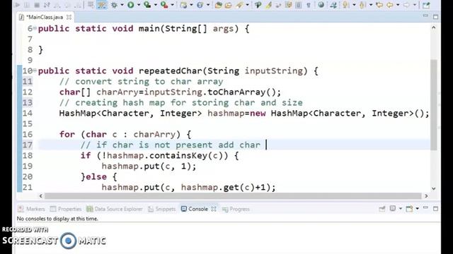 first repeated and non-repeated character in the given string in java by java temple