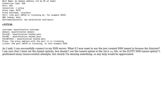 Using cNTLM & PuTTY to use HTTP/HTTPS through SSH Tunnel смотреть онлайн