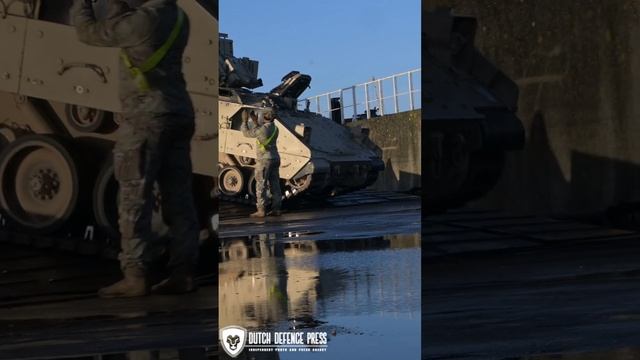 disembarking 1st Cavalry Division vehicles at Vlissingen port in the Netherlands